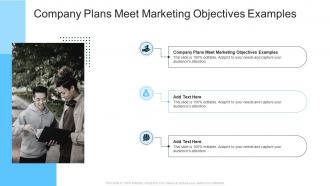 Company Plans Meet Marketing Objectives Examples In Powerpoint And Google Slides Cpb