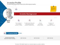 Company playbook investor profile ppt powerpoint presentation layouts aids