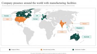Company Presence Around The World With Manufacturing FMCG Manufacturing Company