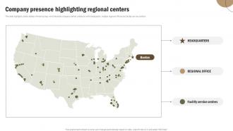 Company Presence Highlighting Regional Centers Office Spaces And Facility Management Service