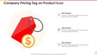 Company pricing tag on product icon