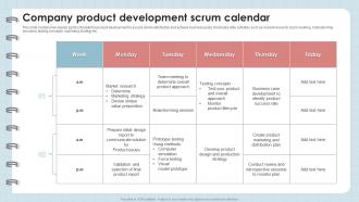 Company Product Development Scrum Calendar