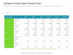 Company product sales forecast chart raise funded debt banking institutions ppt gallery aids