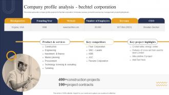 Company Profile Analysis Bechtel Corporation Industry Report For Global Construction Market
