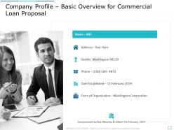 Company Profile Basic Overview For Commercial Loan Proposal Ppt Show Format Ideas