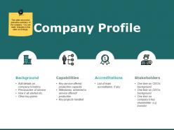 Company profile capabilities ppt powerpoint presentation slides demonstration