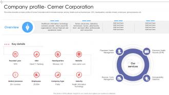 Company Profile Cerner Corporation Global Telemedicine Industry Outlook IR SS