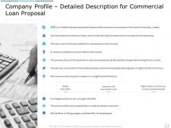 Company Profile Detailed Description For Commercial Loan Proposal Ppt Portfolio Format