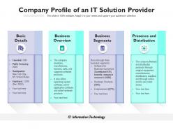 Company profile of an it solution provider