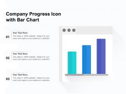 Company progress icon with bar chart