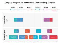 Company progress six months pitch deck roadmap template