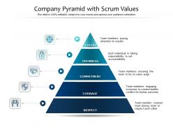 Company pyramid with scrum values