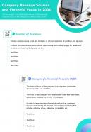 Company revenue sources and financial focus in 2020 template 37 report infographic ppt pdf document