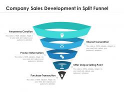 Company sales development in split funnel