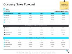 Company sales forecast business operations management ppt rules
