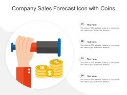 Company sales forecast icon with coins