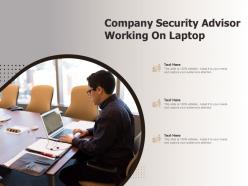 Company security advisor working on laptop