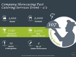 Company showcasing past catering services event guests ppt powerpoint presentation model graphics example