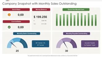 Company Snapshot With Monthly Sales Outstanding