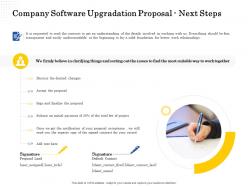Company software upgradation proposal next steps ppt powerpoint presentation layouts