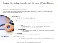 Company software upgradation proposal statement of work and contract ppt maker
