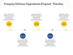 Company software upgradation proposal timeline ppt powerpoint presentation aids