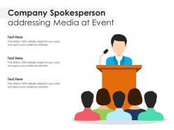 Company spokesperson addressing media at event