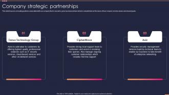 Company Strategic Partnerships Small It Business Company Profile Ppt File Background Designs