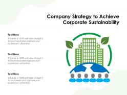 Company Strategy To Achieve Corporate Sustainability