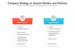 Company Strategy To Acquire Renters And Partners