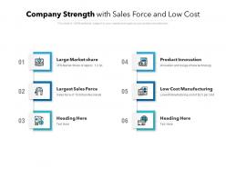Company strength with sales force and low cost