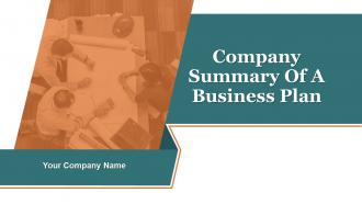 Company Summary Of Business A Plan Powerpoint Presentation Slides