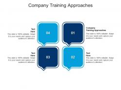 Company training approaches ppt powerpoint presentation ideas brochure cpb