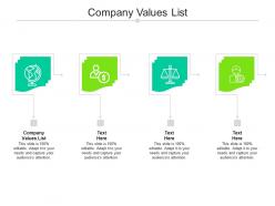 Company values list ppt powerpoint presentation inspiration samples cpb