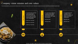 Company vision mission and core values food and beverage company profile company vision mission and core values food and beverage company profile
