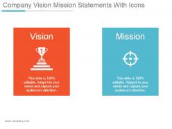 Company Vision Mission Statements With Icons Powerpoint Slide Presentation Tips