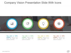 Company vision presentation slide with icons
