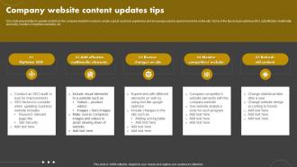 Company website content updates tips