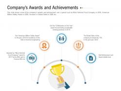 Companys awards and achievements raise investment grant public corporations ppt formats