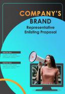 Companys Brand Representative Enlisting Proposal One Pager Sample Example Document