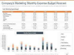 Companys marketing monthly expense budget forecast territorial marketing planning ppt tips