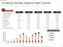 Companys monthly regional sales forecast region market analysis ppt structure