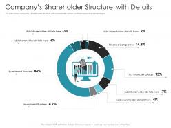 Companys shareholder structure with details pitch deck raise debt ipo banking institutions ppt inspiration