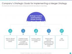 Companys strategic goals for implementing a merger strategy ppt layouts model