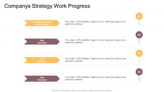 Companys Strategy Work Progress In Powerpoint And Google Slides Cpb
