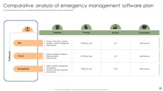 Comparative Analysis Of Emergency Management Software Plan