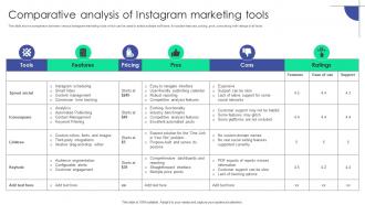 Comparative Analysis Of Instagram Marketing Tools Plan To Assist Organizations In Developing MKT SS V