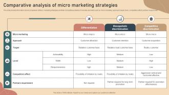 Comparative Analysis Of Micro Marketing Strategies