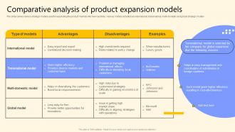 Comparative Analysis Of Product Expansion Models Global Product Market Expansion Guide