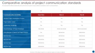 Comparative Analysis Of Project Communication Standards Stakeholder Communication Plan